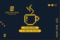 Coffee Pixel Quote Pinterest Cover
