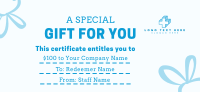 Cute Ribbon Ties Gift Certificate