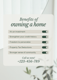 Home Owner Benefits Poster