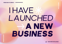 New Business Launch Gradient Postcard