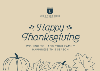 Happy Thanksgiving Postcard Design