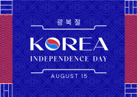 Independence Day of Korea Postcard Design