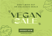 Trendy Open Vegan Restaurant Postcard Design