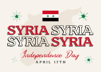 Syria Independence Day Postcard Design