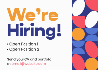 Agnostic We're Hiring Postcard