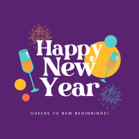 New Year Cheers Instagram Post Design