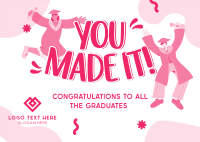 Quirky Graduation Postcard Design