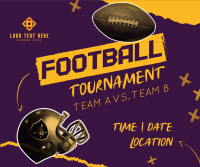 Grunge Football Tournament Facebook Post Design