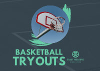 Basketball Tryouts Postcard