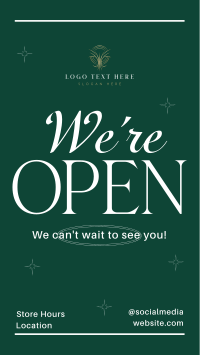 Minimalist We're Open Snapchat Design