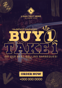 Buy 1 Take 1 Barbeque Poster
