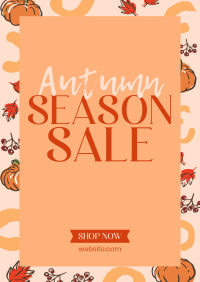 Leaves and Pumpkin Promo Sale Poster