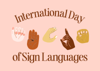 International Sign Day Postcard Design