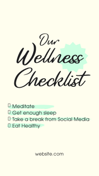 Wellness Checklist TikTok Video