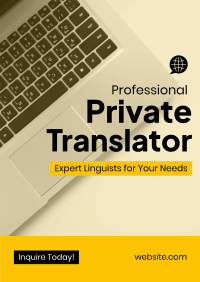 Professional Private Translator Poster