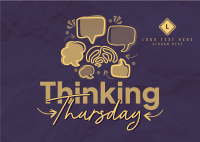 Simple Quirky Thinking Thursday Postcard Design