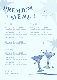 Sparkly Cocktails Menu