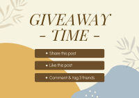 Organic Leaves Giveaway Mechanics Postcard