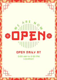 Oriental We’re Open Poster