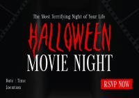 Halloween Movie Night Postcard Image Preview