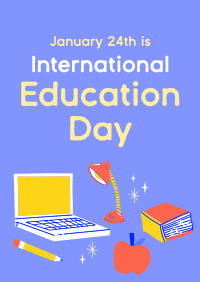 Cute Education Day Poster