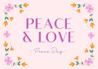 Floral Peace Day Postcard