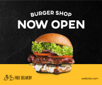 Burger Shop Opening Facebook Post