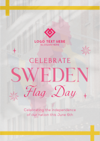 Commemorative Sweden Flag Day Poster