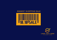 10.10 Sale Barcode Postcard