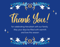 Celebrating Hanukkah Thank You Card