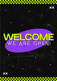 Neon Welcome Poster