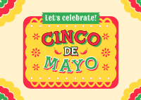 Cinco de Mayo Picado Greeting Postcard Design