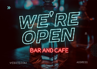 Neon Now Open Postcard