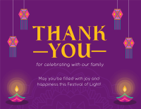 Lights Festival Thank You Card