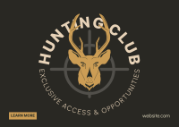 Hunting Club Deer Postcard Design