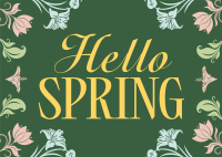 Vintage Spring Pattern Postcard Design