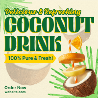 Refreshing Coconut Drink Instagram Post