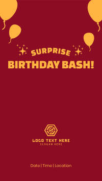 Surprise Birthday Bash Facebook Story