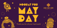 Hooray May Day Twitter Post Design