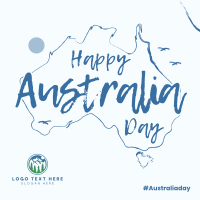 Australia Sketch Map Instagram Post Design