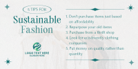 Stylish Chic Sustainable Fashion Tips Twitter Post