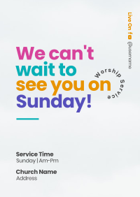 Colorful Sunday Service Flyer