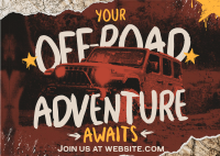 Grunge Off-Road Adventure Postcard