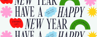 Quirky New Year Greeting Facebook Cover