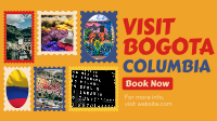 Travel to Colombia Postage Stamps Animation