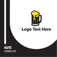 Golden Foaming Beer Mug Business Card Image Preview