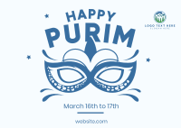 Purim Mask Postcard