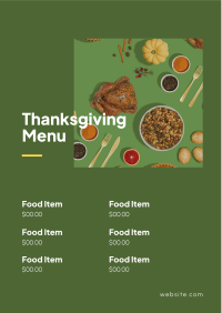 Thanksgiving Season  Menu Design