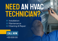 HVAC Technician Postcard Design