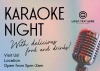 Karaoke Night Bar Postcard